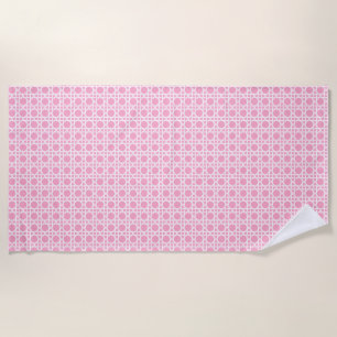 Serviette De Plage Tressage de canne rose et blanc
