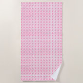 Serviette De Plage Tressage de canne rose et blanc (Devant)