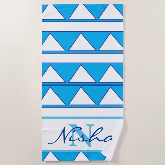 Serviette De Plage Triangle Géométrique Monogramme (Devant)