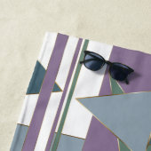 Serviette De Plage Triangle géométrique Motif bleu violet vert (En situation)