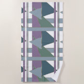 Serviette De Plage Triangle géométrique Motif bleu violet vert (Devant)