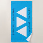 Serviette de plage Triangles bleu personnalisé" (Devant)