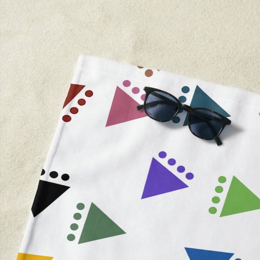 Serviette De Plage Triangles Boho (En situation)