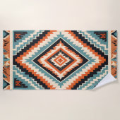 Serviette De Plage Tribal Design Zigzag Lines Motif Rec Clipart (Devant)