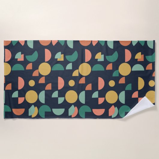 Serviette De Plage Tribal géométrique moderne rétro (Devant)