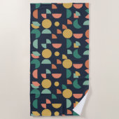 Serviette De Plage Tribal géométrique moderne rétro (Devant)