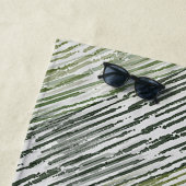Serviette De Plage Tribal Green Stripes Abstract Pattern  (En situation)