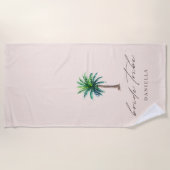 Serviette De Plage Tribu moderne Palm Tree Bride Bachelorette Beach à (Devant)