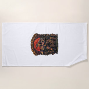 Serviette De Plage Trick Or Treat Halloween Tueur Squelette Hache Rou