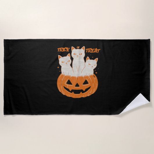 Serviette De Plage Trick ou Treat cats Classic T-Shirt (Devant)