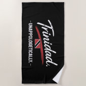 Serviette De Plage Trinidad Fièrement Fier Pride NOIR (Devant)