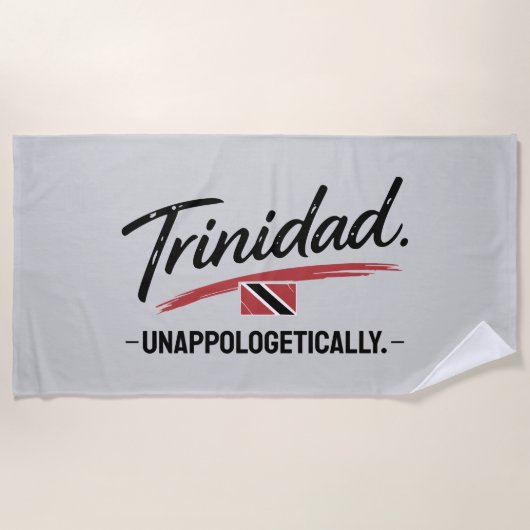 Serviette De Plage Trinidad Fièrement Pride GREY (Devant)