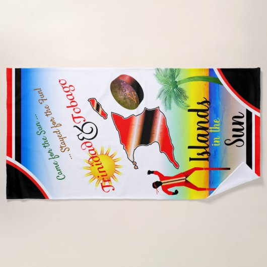 Serviette De Plage Trinité-et-Tobago - Îles au soleil (Devant)