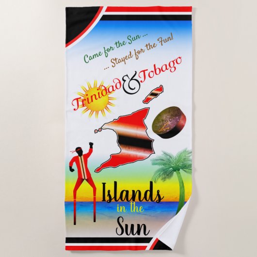 Serviette De Plage Trinité-et-Tobago - Îles au soleil (Devant)