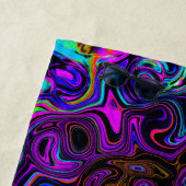 Serviette De Plage Trippy Black et Magenta Retro Liquid Swirl (En situation)