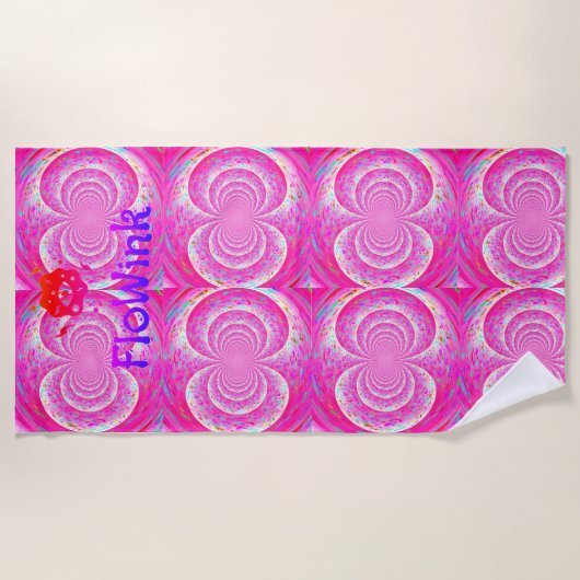 Serviette De Plage Trippy spirale rose (Devant)
