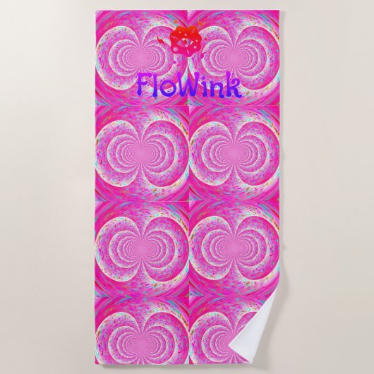 Serviette De Plage Trippy spirale rose (Devant)
