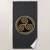 SERVIETTE DE PLAGE TRISKELION TRIPLE CELTIQUE SPIRAL (Devant)