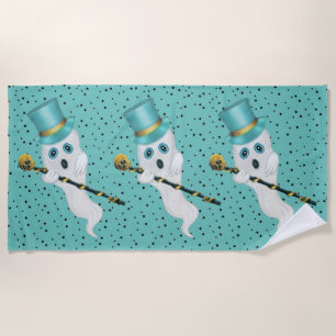 Serviette De Plage Trois Fantômes fantaisistes dans les toits Casquet