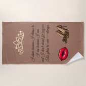 Serviette De Plage Trop Glam Pour Se Soucier – Citation Chic (Devant)