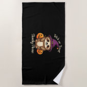 Serviette De Plage Trop Lazy pour faire peur mignon Halloween Sloth C (Devant)