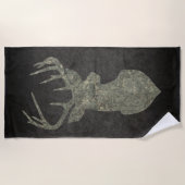 Serviette De Plage Trophée Regal Buck Deer Silhouette au Camouflage (Devant)
