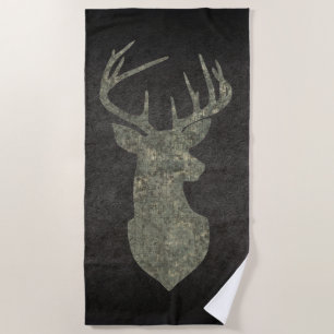 Serviette De Plage Trophée Regal Buck Deer Silhouette au Camouflage