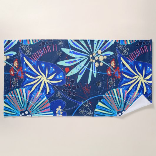 Serviette De Plage tropical Abstrait (Devant)