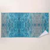 Serviette De Plage Tropical Aqua Blue et Coral Boho Chic (Devant)