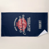 Serviette De Plage Tropical Beach BBQ Pit Master Papa Personnalisé (Devant)