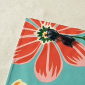 Serviette De Plage Tropical Blue Floral (En situation)