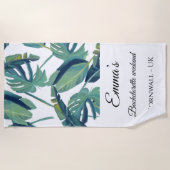 Serviette De Plage Tropical Green Bachelorette Weekend Beach Towne (Devant)