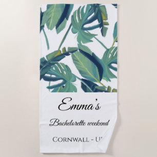 Serviette De Plage Tropical Green Bachelorette Weekend Beach Towne