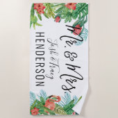 Serviette De Plage Tropical M. & Mme. Personnalisé (Devant)