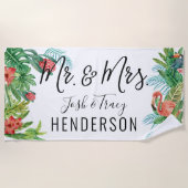Serviette De Plage Tropical M. & Mme Personnalisée (Devant)