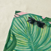Serviette De Plage Tropical Palm Feuille Rose Weekend Beach Towne (En situation)