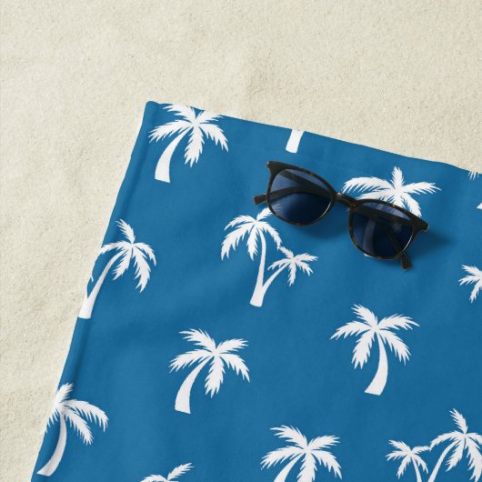 Serviette De Plage Tropical Palm Tree pattern blue (En situation)