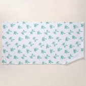 Serviette De Plage Tropical Palm Tree pattern sea green (Devant)