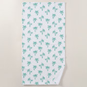 Serviette De Plage Tropical Palm Tree pattern sea green (Devant)