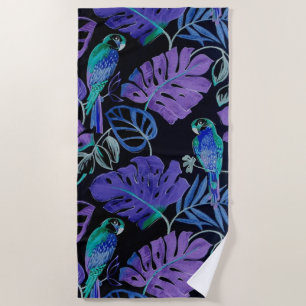 Serviette de plage Tropical Parrot Paradise