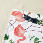 Serviette De Plage Tropical Pink Flamingo Pattern v2 (En situation)