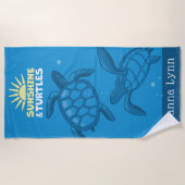 Serviette De Plage Tropical Sea Turtles Personalized (Devant)