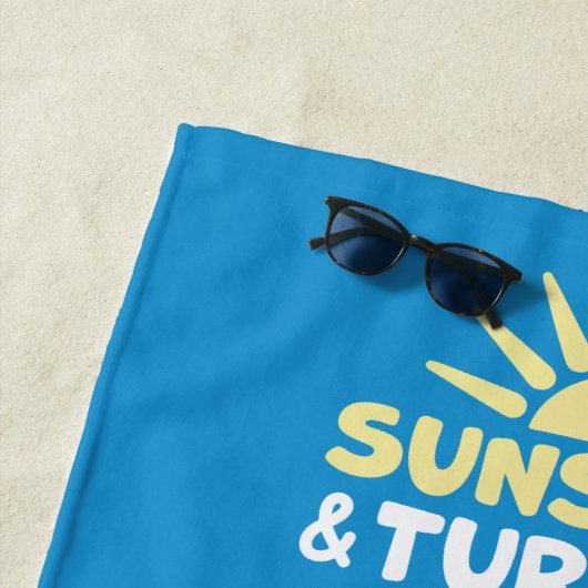 Serviette De Plage Tropical Sea Turtles Personalized (En situation)