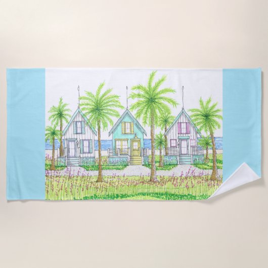 Serviette de plage Tropical Shack (Devant)