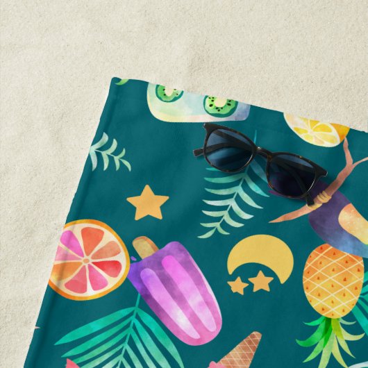 Serviette De Plage Tropical Summer Fun Motif (En situation)