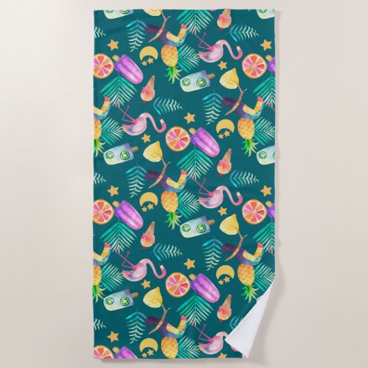 Serviette De Plage Tropical Summer Fun Motif (Devant)