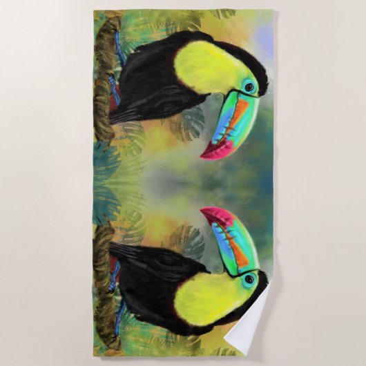 Serviette de plage Tropical Toco Toucan (Devant)