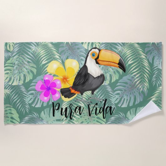 Serviette De Plage Tropical Toucan Pura Vida Design (Devant)