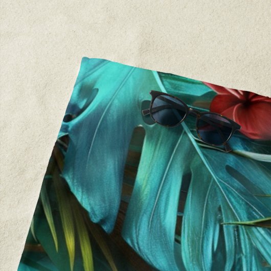Serviette de plage tropicale (En situation)