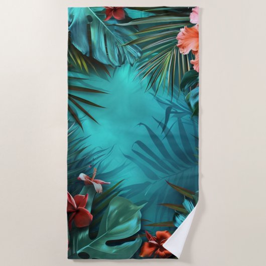 Serviette de plage tropicale (Devant)